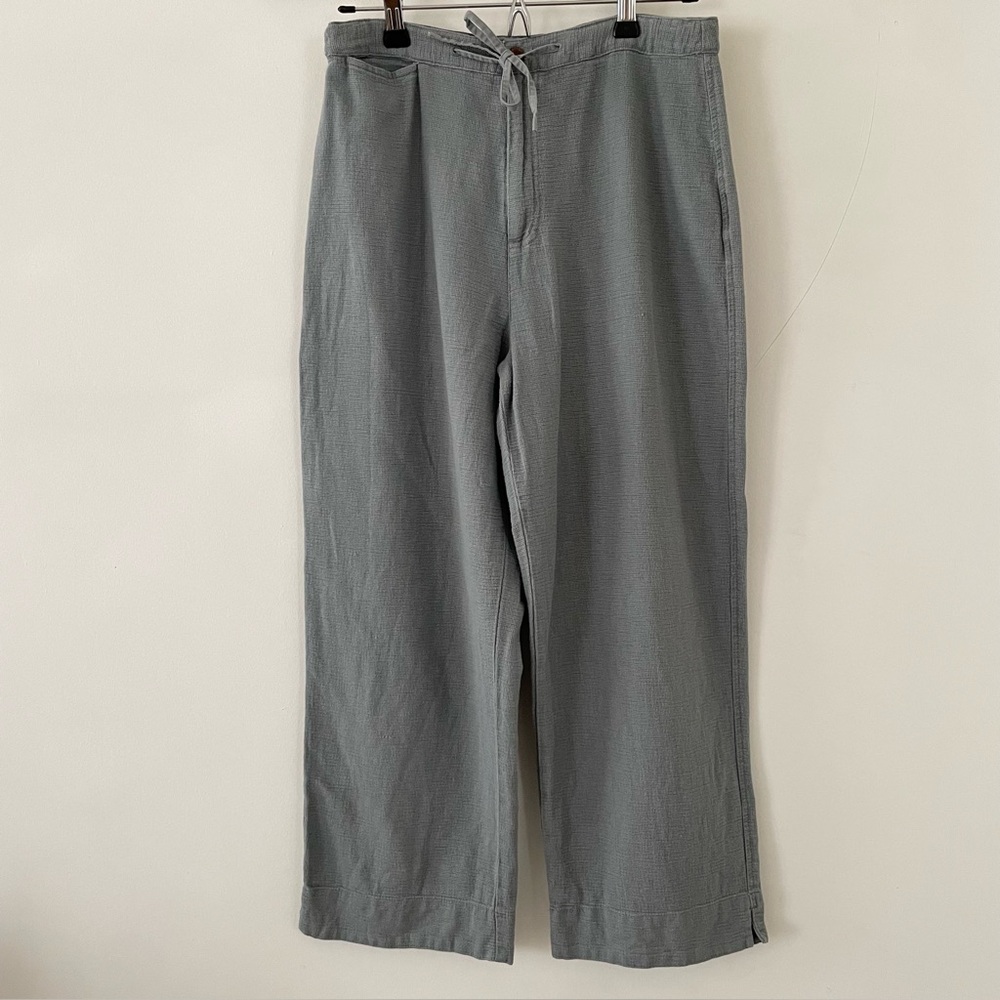 Vintage Cotton Cropped Beachy Pants Greyish Blue